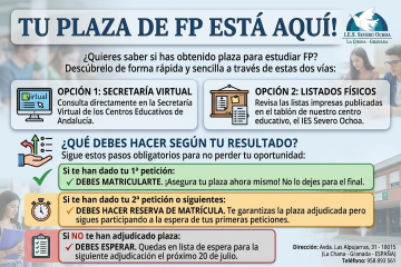 Tu plaza de FP está  aquí!